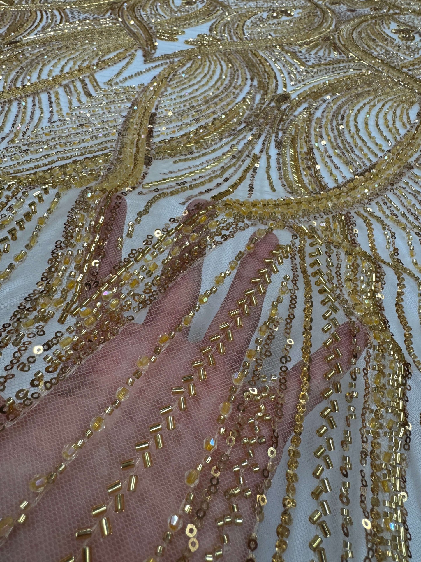 Swirl Elegant Beaded Lace