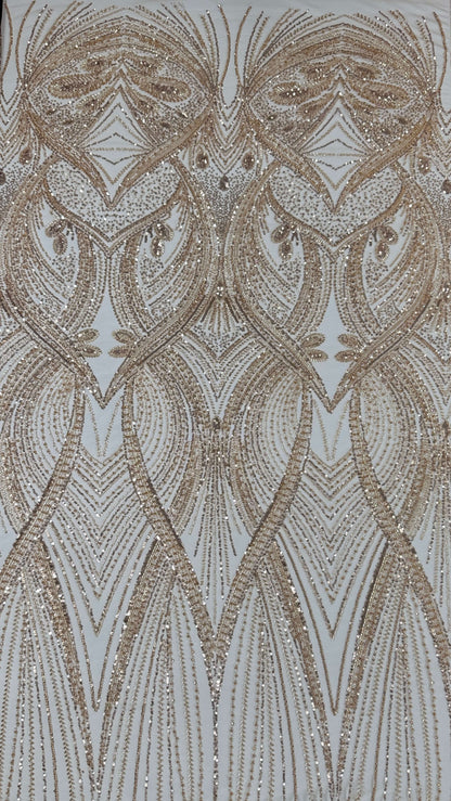 Swirl Elegant Beaded Lace