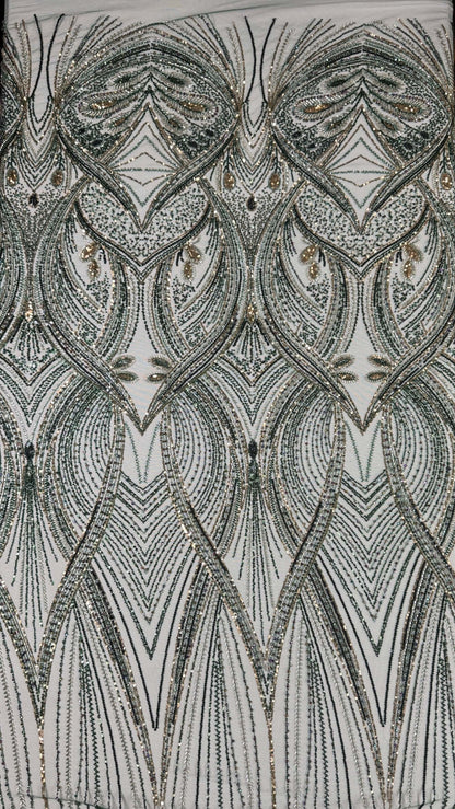 Swirl Elegant Beaded Lace