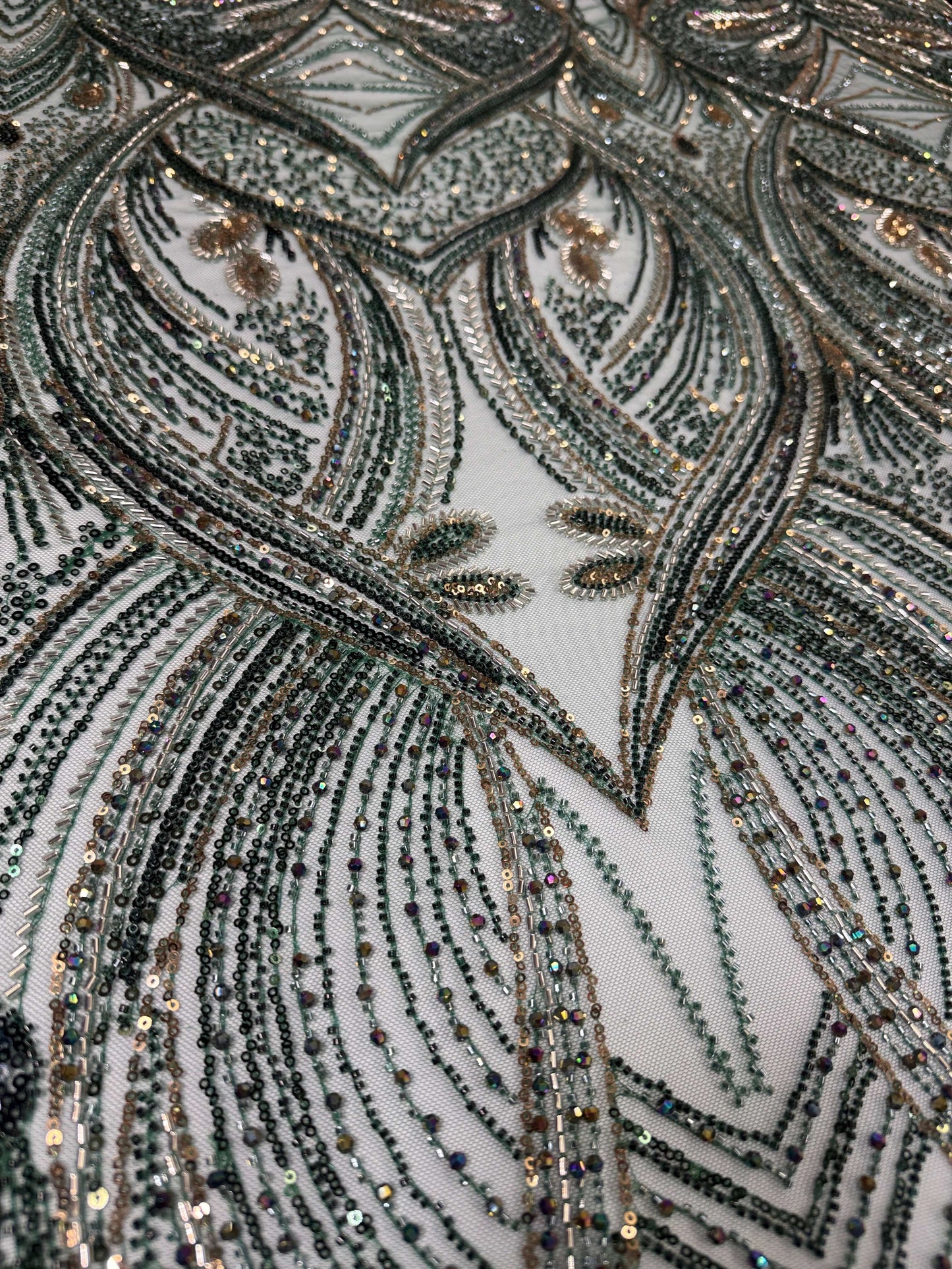 Swirl Elegant Beaded Lace