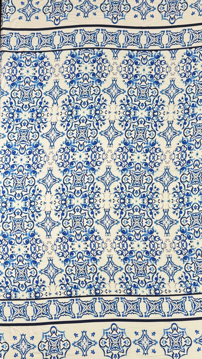 Vintage Blue and White Porcelain Rayon