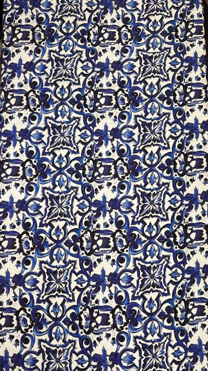 Vintage Blue and White Porcelain Rayon