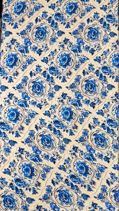 Vintage Blue and White Porcelain Rayon