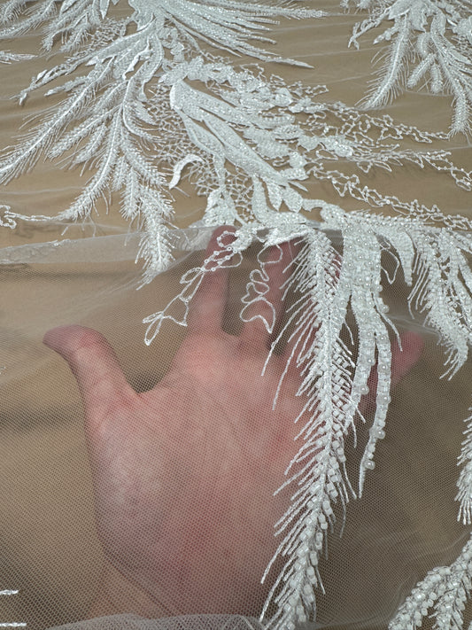 Beaded Bridal Lace Floral