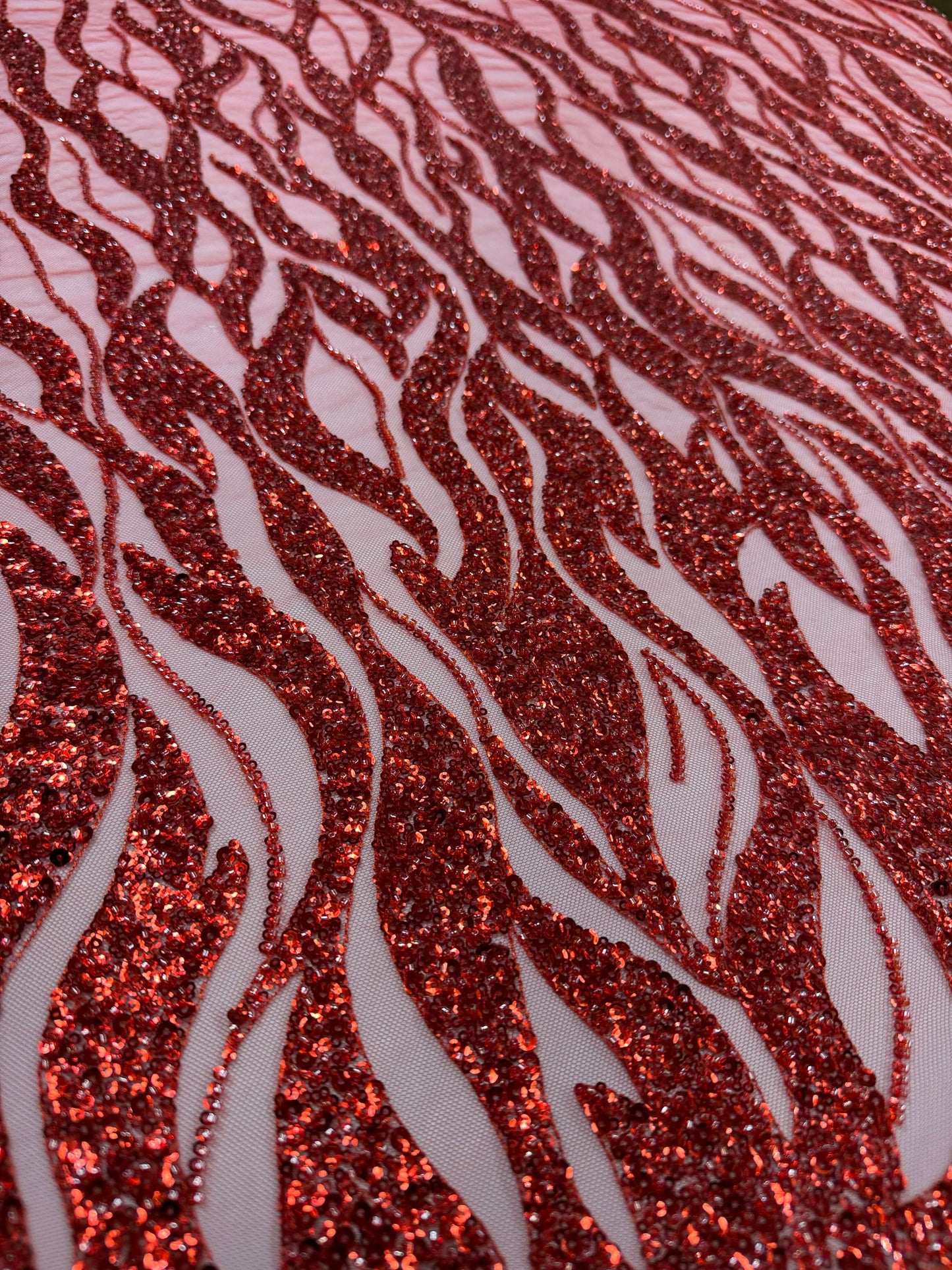 Flame Beaded Lace