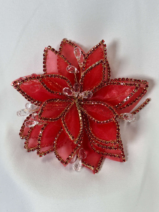 small sheer round 3d flower