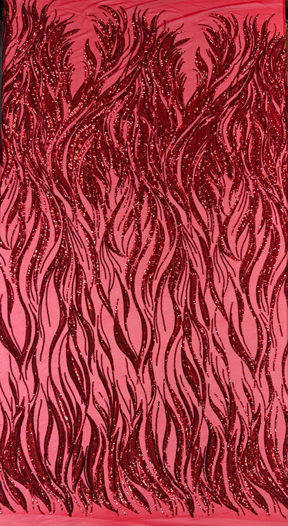 Flame elegant sequin mesh