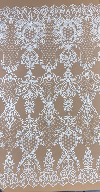 Bridal lace embroidered