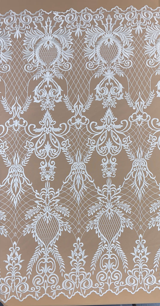 Bridal lace embroidered