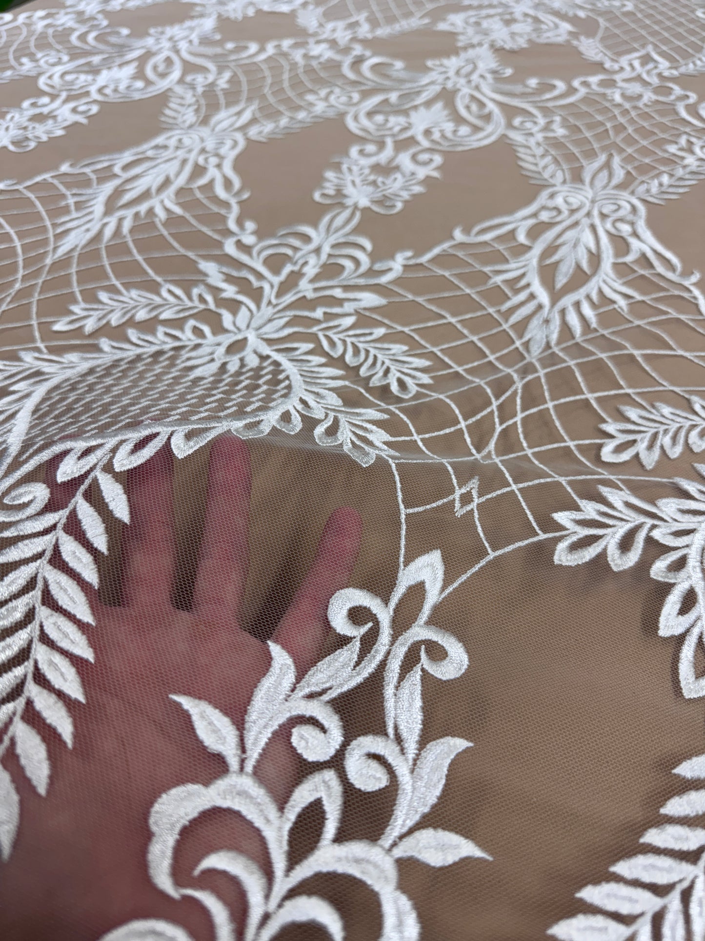 Bridal lace embroidered