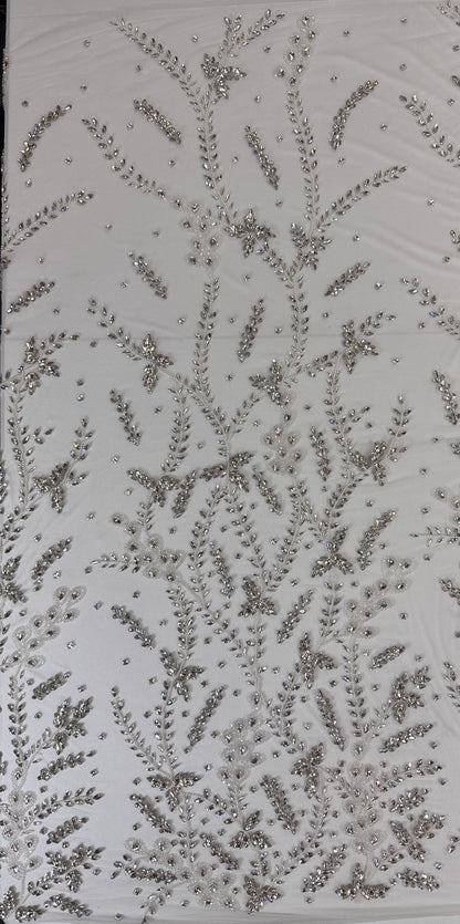 Rhinestone Mesh Leaf Design