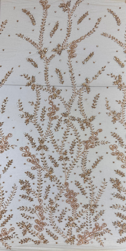 Rhinestone Mesh Leaf Design
