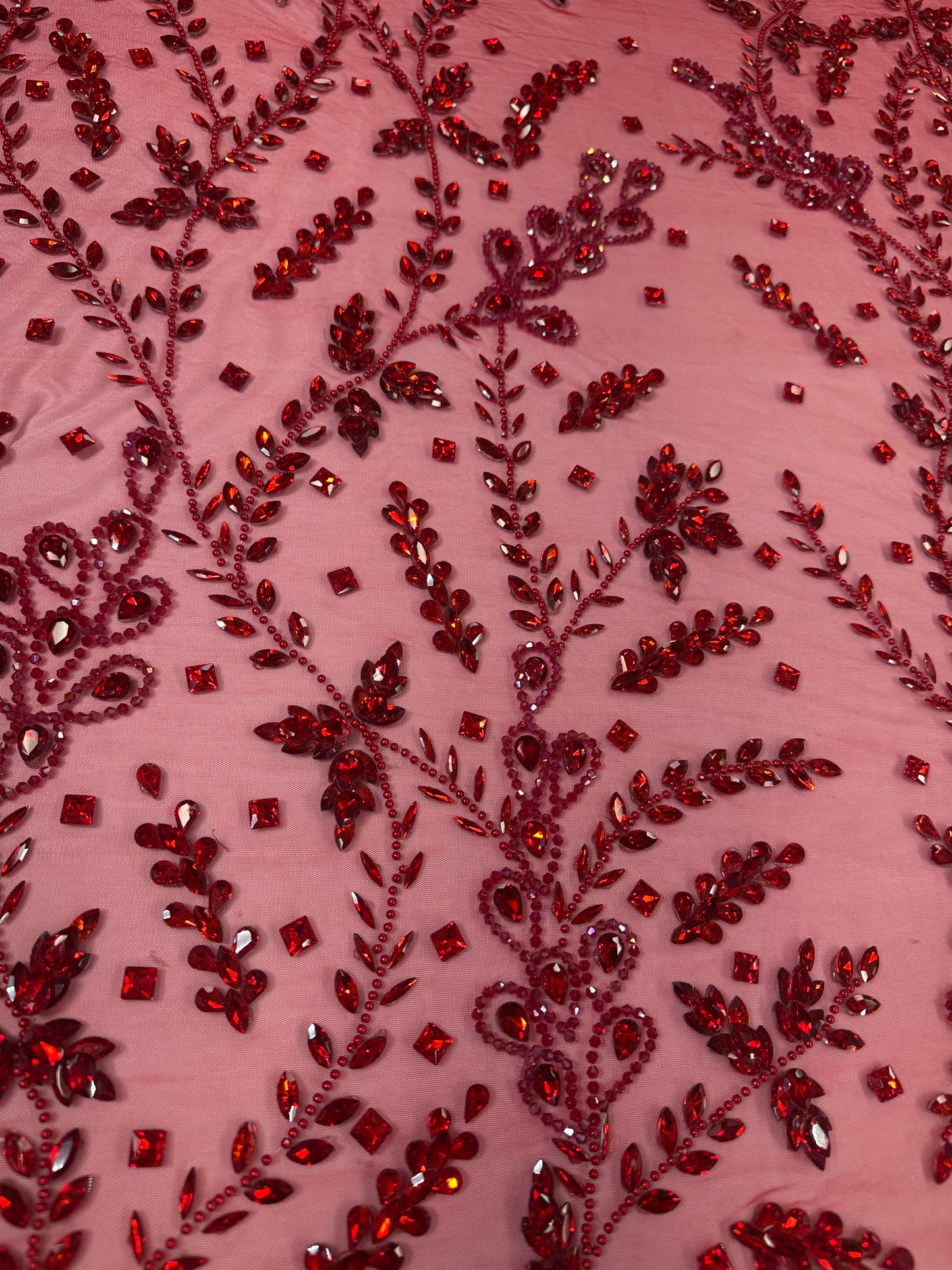 Rhinestone Mesh Leaf Design