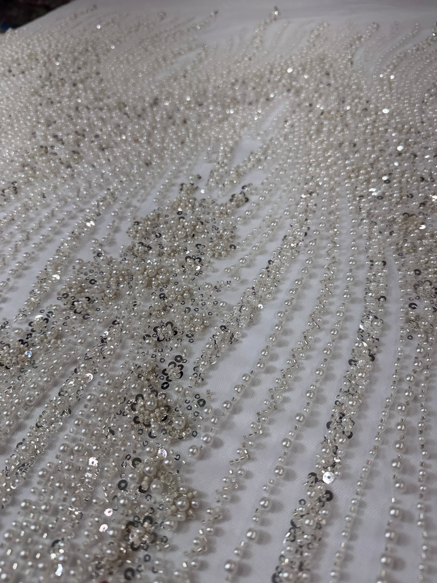 Pearl wave elegant beaded lace