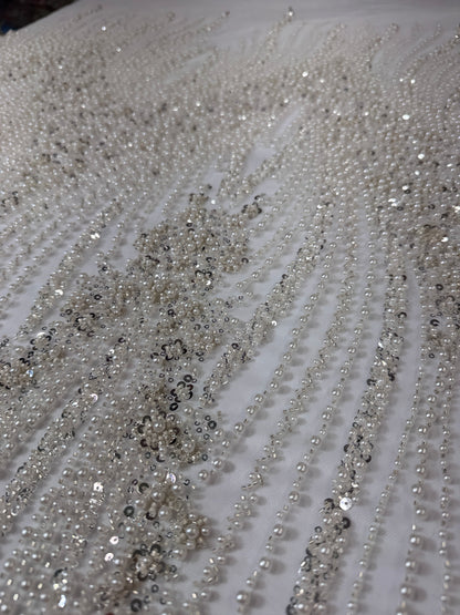 Pearl wave elegant beaded lace