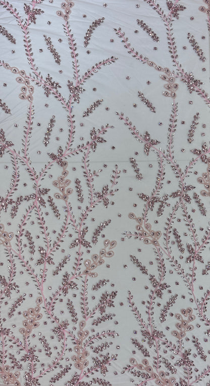 Rhinestone Mesh Leaf Design