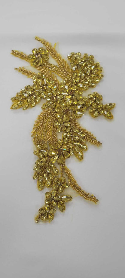 Flower Rhinestone Applique Pair