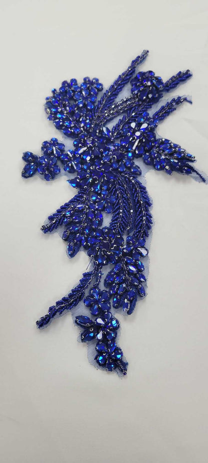 Flower Rhinestone Applique Pair