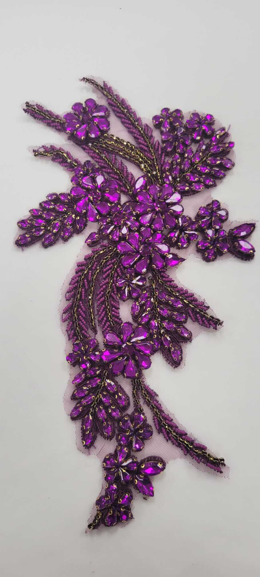 Flower Rhinestone Applique Pair