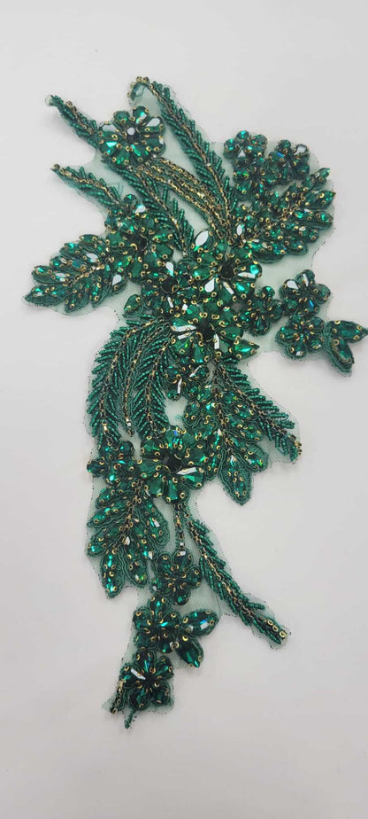 Flower Rhinestone Applique Pair
