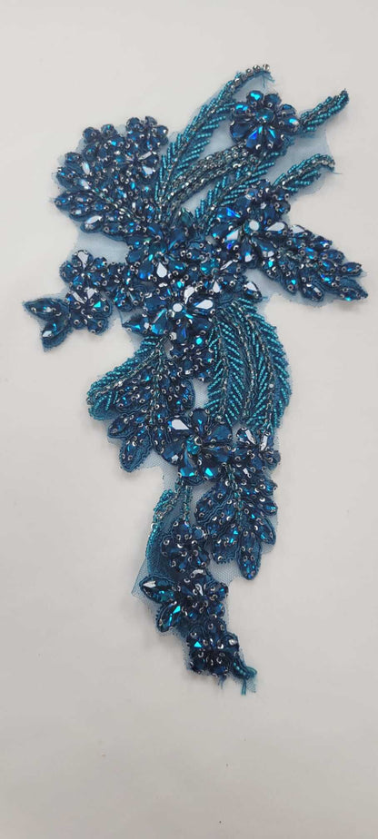 Flower Rhinestone Applique Pair