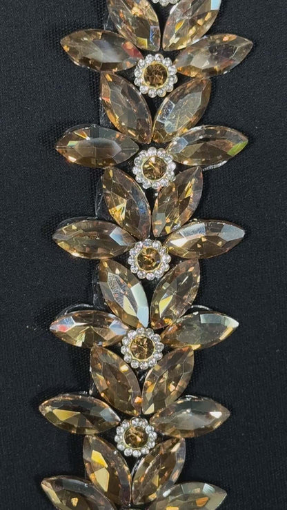 Rhinestone Small Leaf Trim