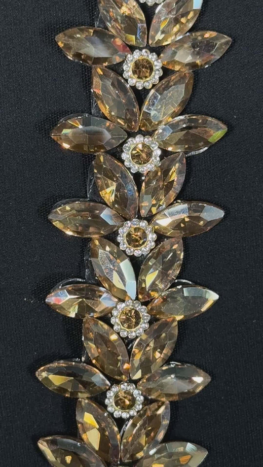 Rhinestone Small Leaf Trim