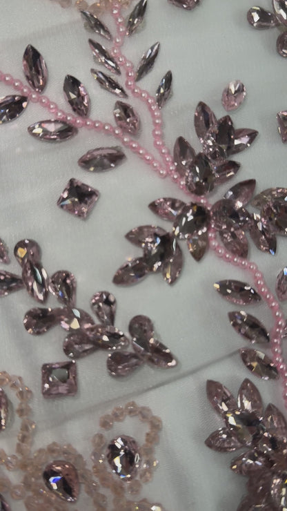 Rhinestone Mesh Leaf Design