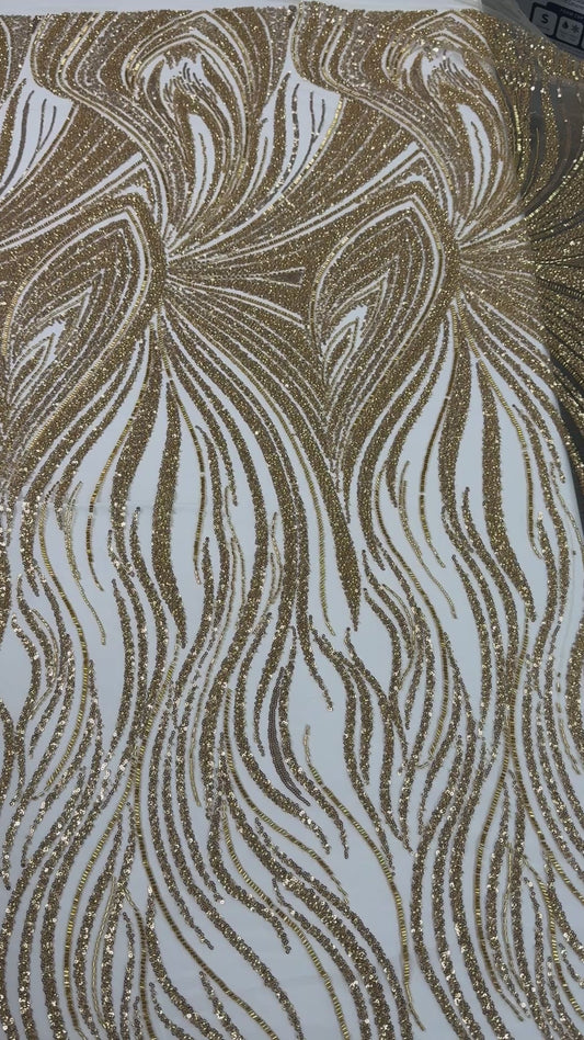 Driftline Beaded Lace Fabric