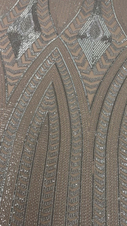 Deco luxury beaded lace