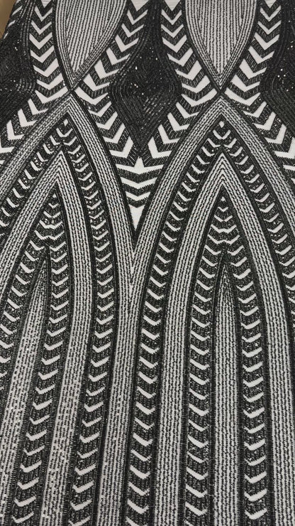 Deco luxury beaded lace