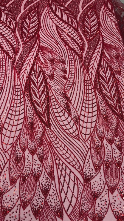 Natural Leaf beaded lace