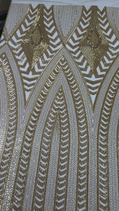 Deco luxury beaded lace