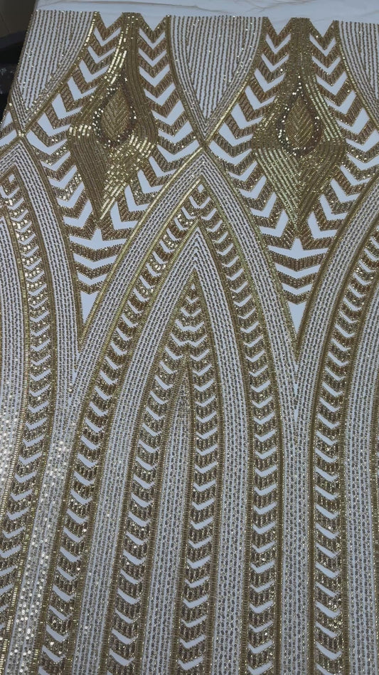 Deco luxury beaded lace