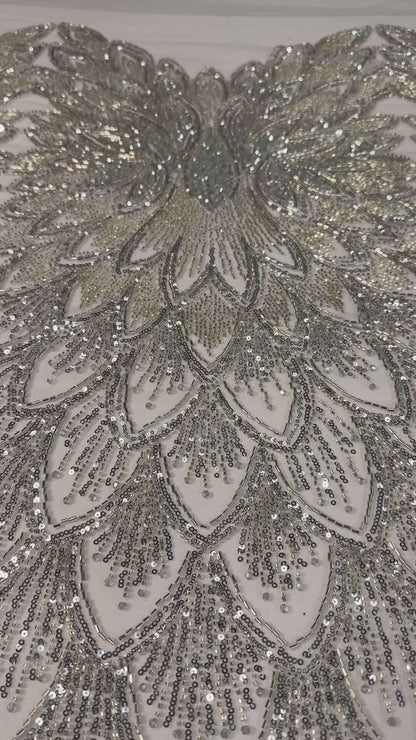 Petal Art Deco Beaded Lace