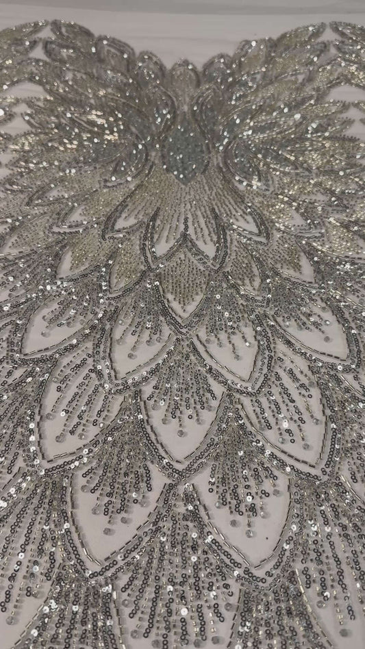 Petal Art Deco Beaded Lace