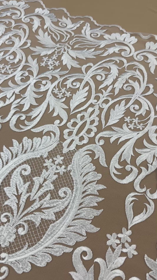 Luxury bridal lace embroidered