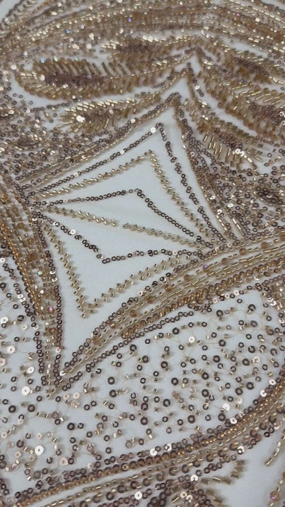 Swirl Elegant Beaded Lace
