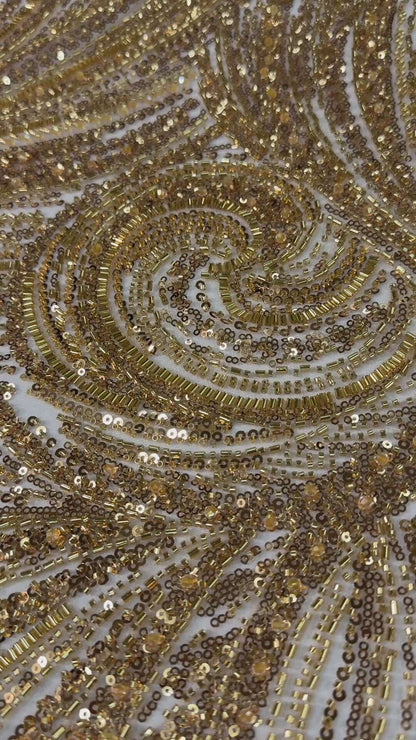 Full Swirl Elegant Beaded Lace