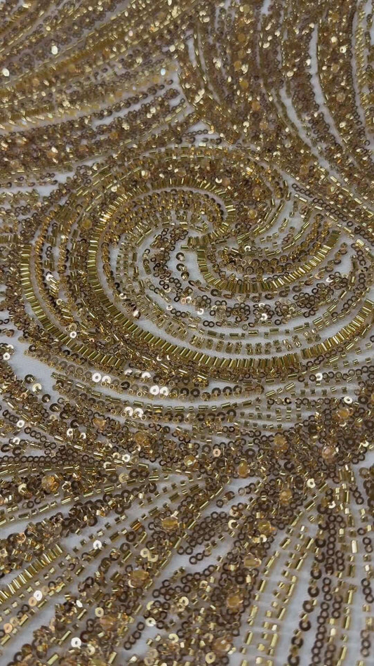 Full Swirl Elegant Beaded Lace