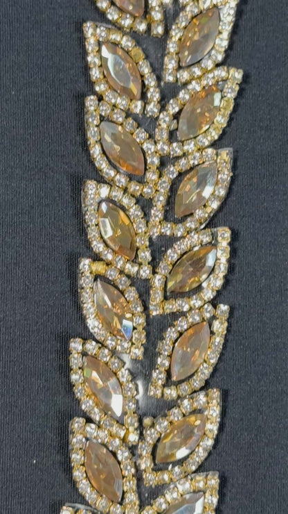 Rhinestone Leaf Trim