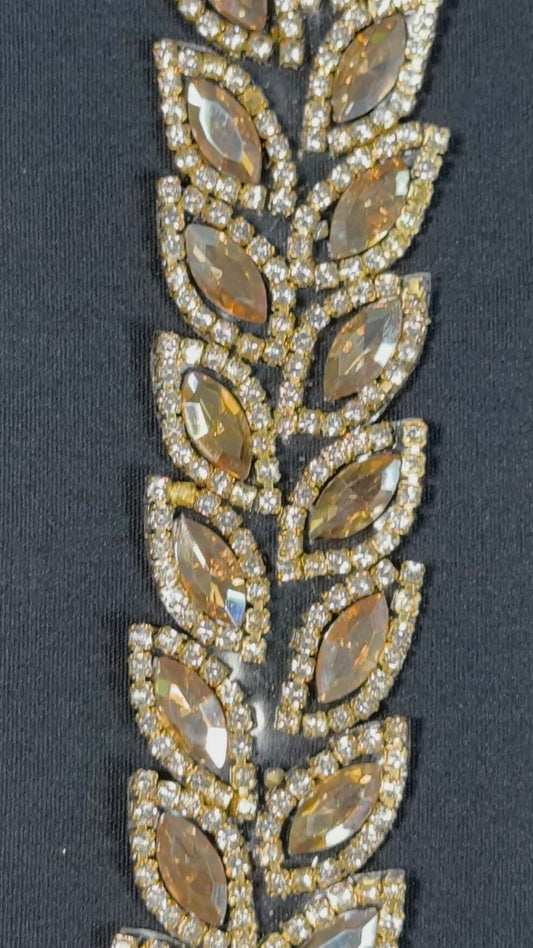 Rhinestone Leaf Trim
