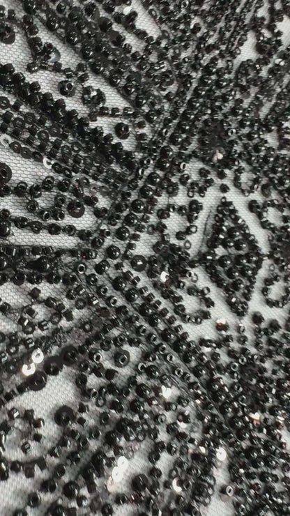 Geometric classic beaded lace