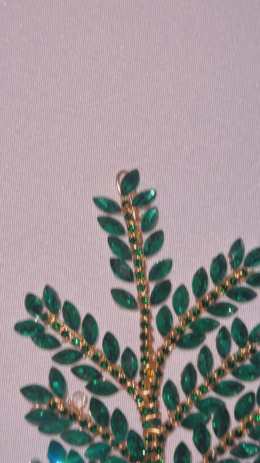 3D Rhinestone Leaf