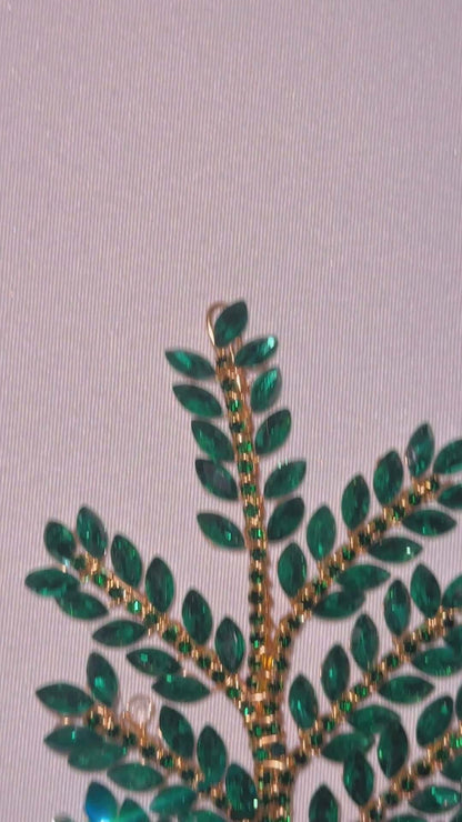 3D Rhinestone Leaf