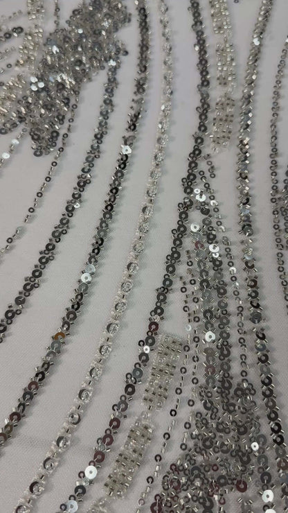Minimal Wave Beaded Lace