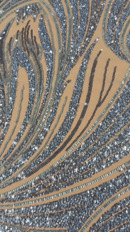 Driftline Beaded Lace Fabric