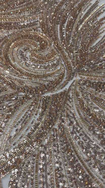 Full Swirl Elegant Beaded Lace