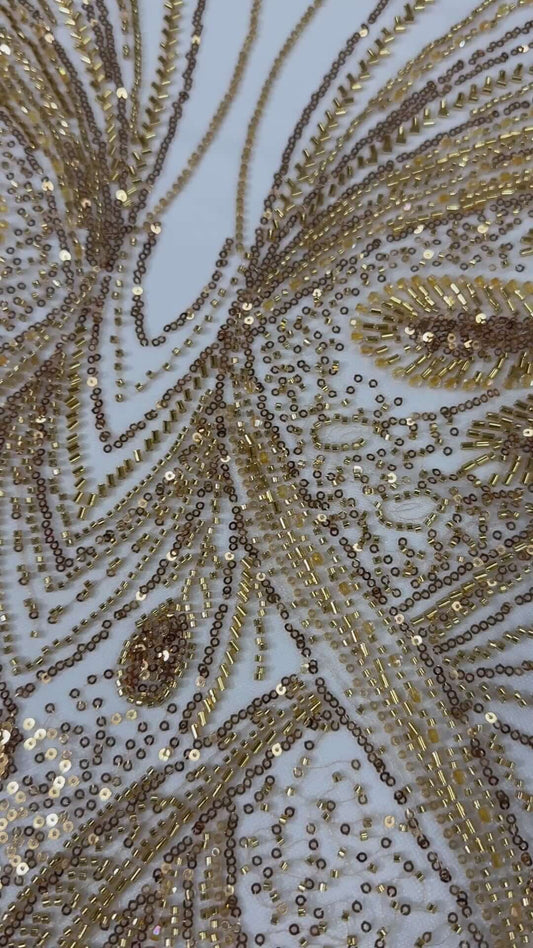Swirl Elegant Beaded Lace