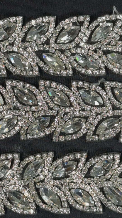 Rhinestone Leaf Trim
